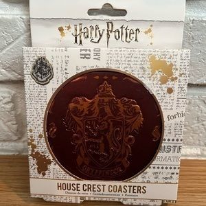 NEW! HARRY POTTER House Crest Coasters Set of 4: Hufflepuff Ravenclaw Slytherin